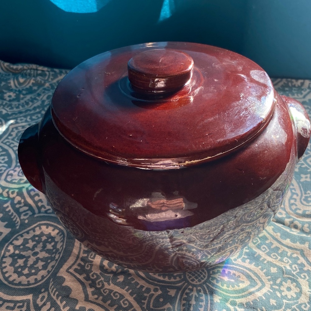 Elegant Brown Ceramic Casserole Dish ANTIQUE